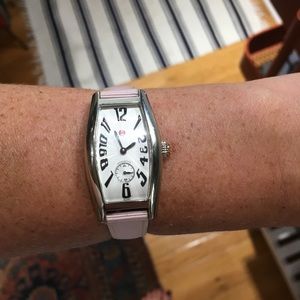Michele Coquette Watch with Pink band